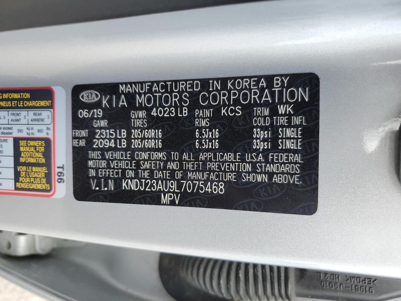 2020 Kia Soul Lx VIN: KNDJ23AU9L7075468 Lot: 82603395