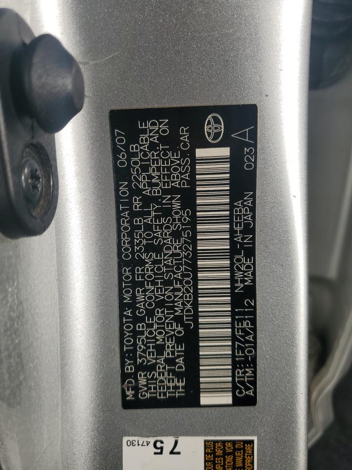 2007 Toyota Prius VIN: JTDKB20U773275195 Lot: 82424275