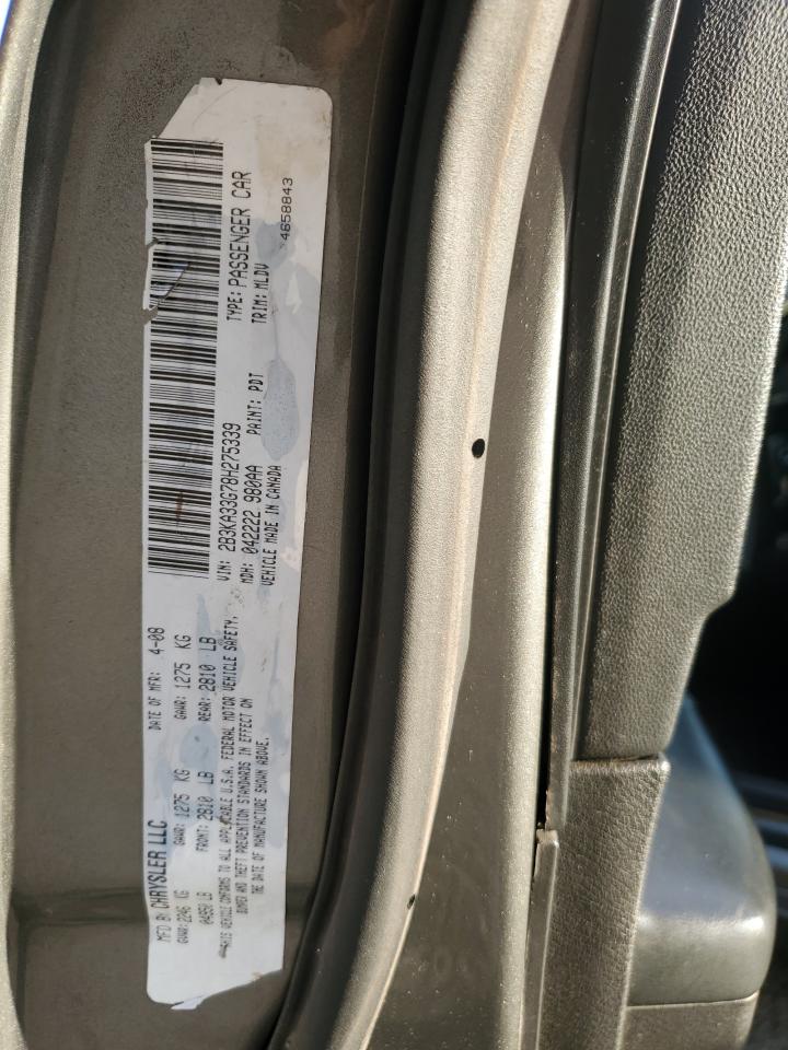 2008 Dodge Charger Sxt VIN: 2B3KA33G78H275339 Lot: 85131465