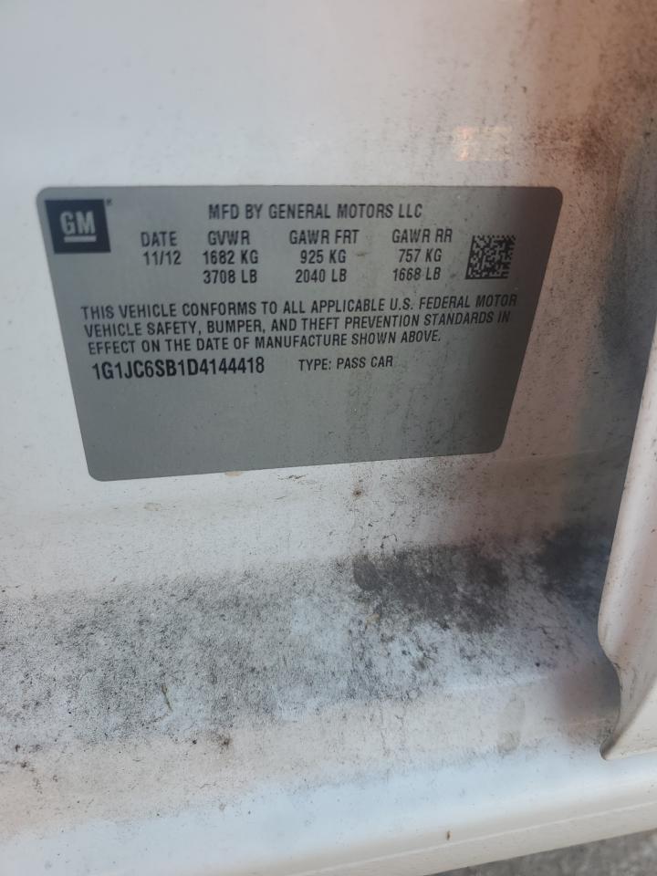 2013 Chevrolet Sonic Lt VIN: 1G1JC6SB1D4144418 Lot: 81919835