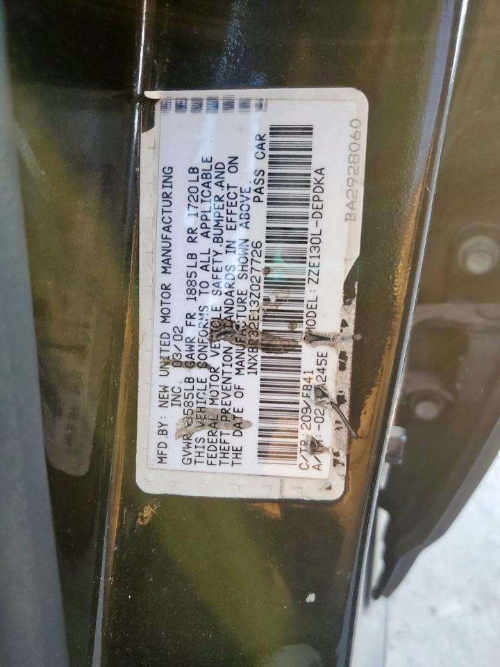 2003 Toyota Corolla Ce VIN: 1NXBR32E13Z027726 Lot: 84762135