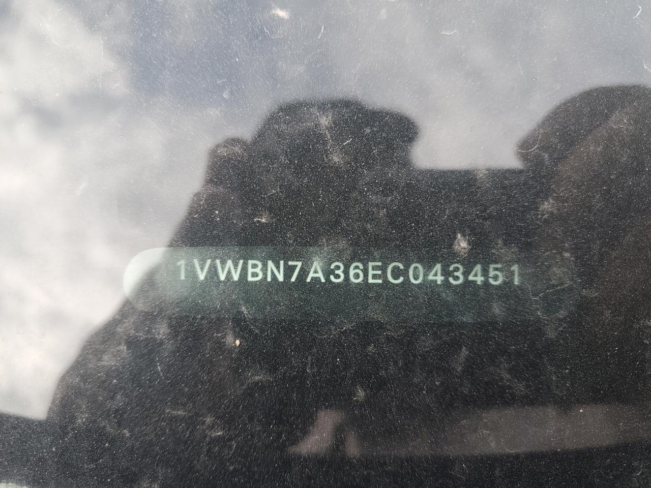2014 Volkswagen Passat Se VIN: 1VWBN7A36EC043451 Lot: 86527925