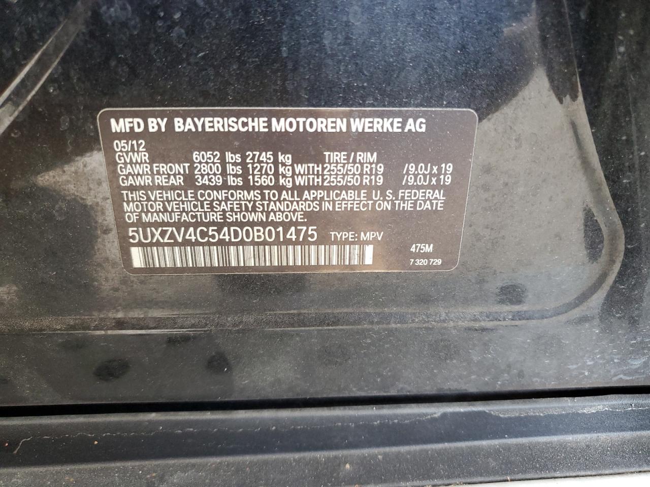 2013 BMW X5 xDrive35I VIN: 5UXZV4C54D0B01475 Lot: 82550155