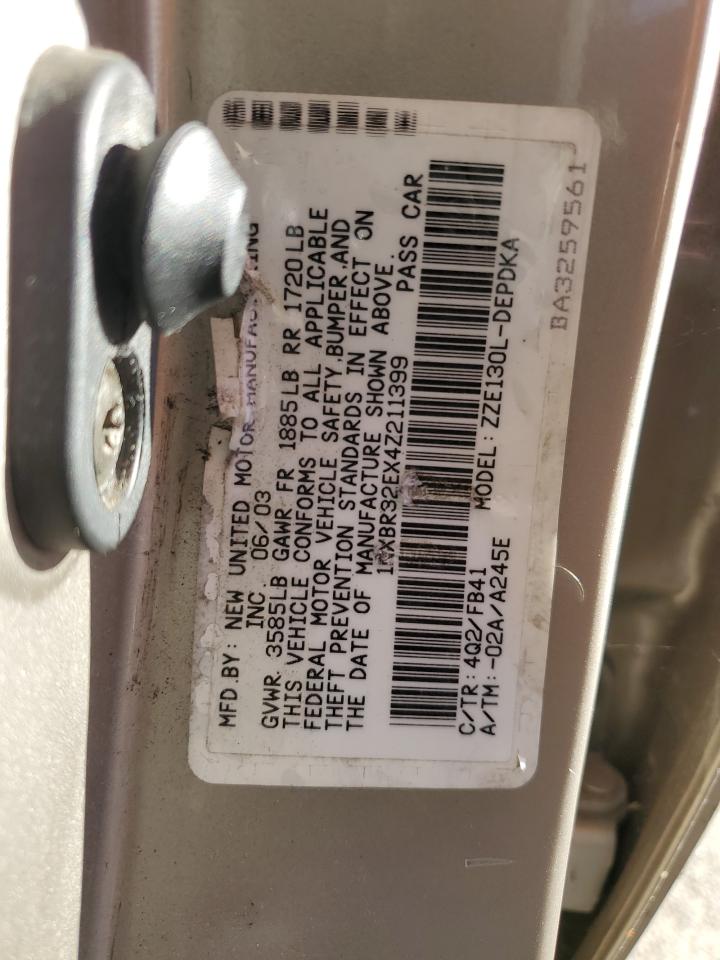 2004 Toyota Corolla Ce VIN: 1NXBR32EX4Z211399 Lot: 87423445