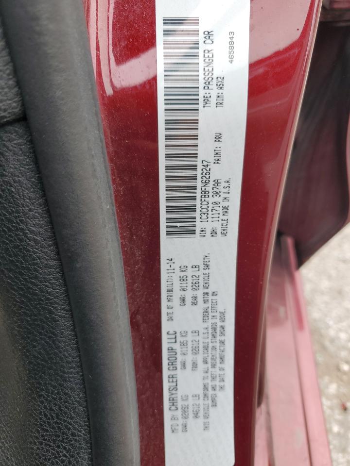 2015 Chrysler 200 Lx VIN: 1C3CCCFB8FN626247 Lot: 85854815