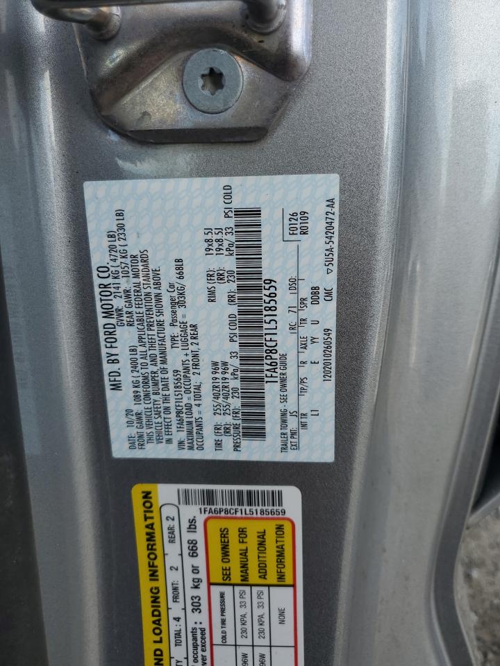 2020 Ford Mustang Gt VIN: 1FA6P8CF1L5185659 Lot: 84033165