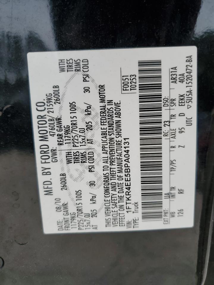 2011 Ford Ranger Super Cab VIN: 1FTKR4EE5BPA04131 Lot: 82428455