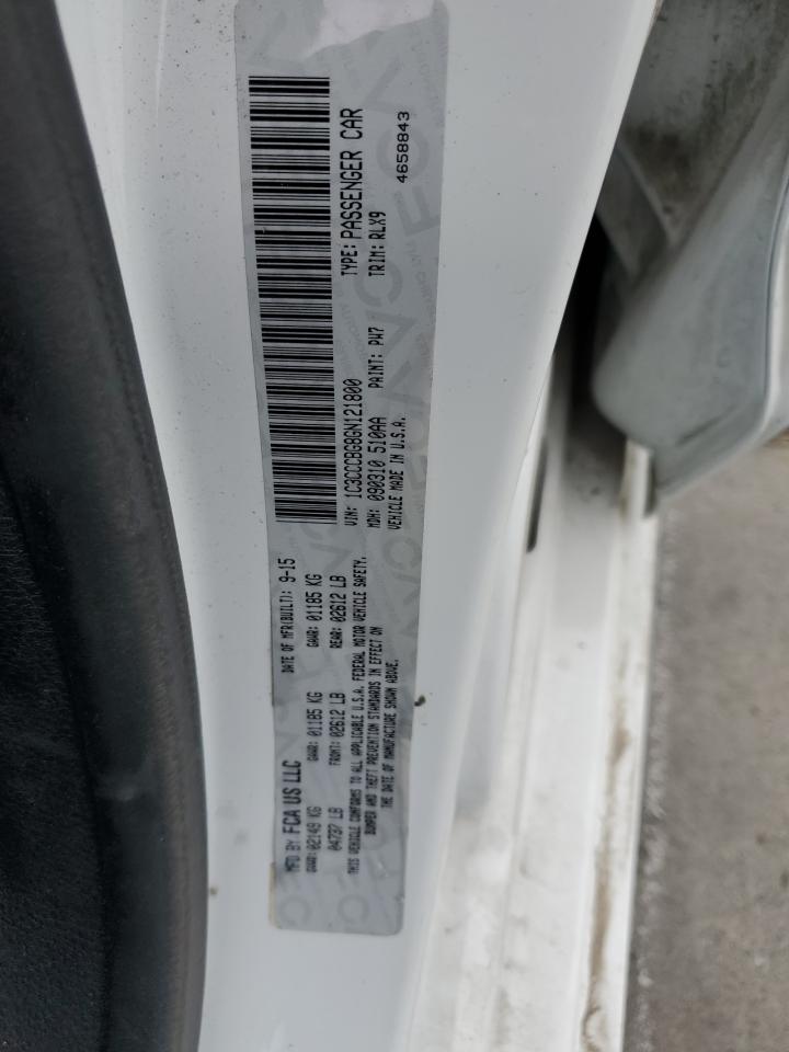 2016 Chrysler 200 S VIN: 1C3CCCBG8GN121800 Lot: 82175685