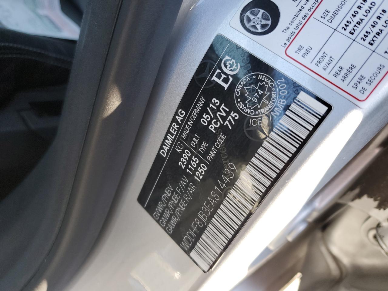 2014 Mercedes-Benz E 350 4Matic VIN: WDDHF8JB3EA814439 Lot: 85958595