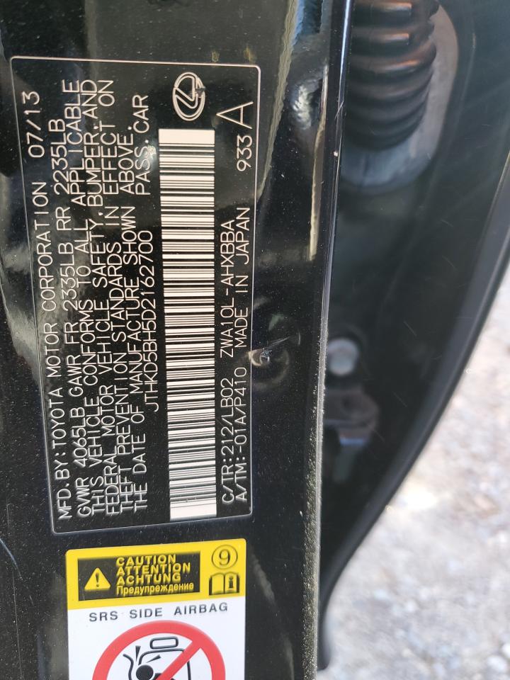 2013 Lexus Ct 200 VIN: JTHKD5BH5D2162700 Lot: 90290855