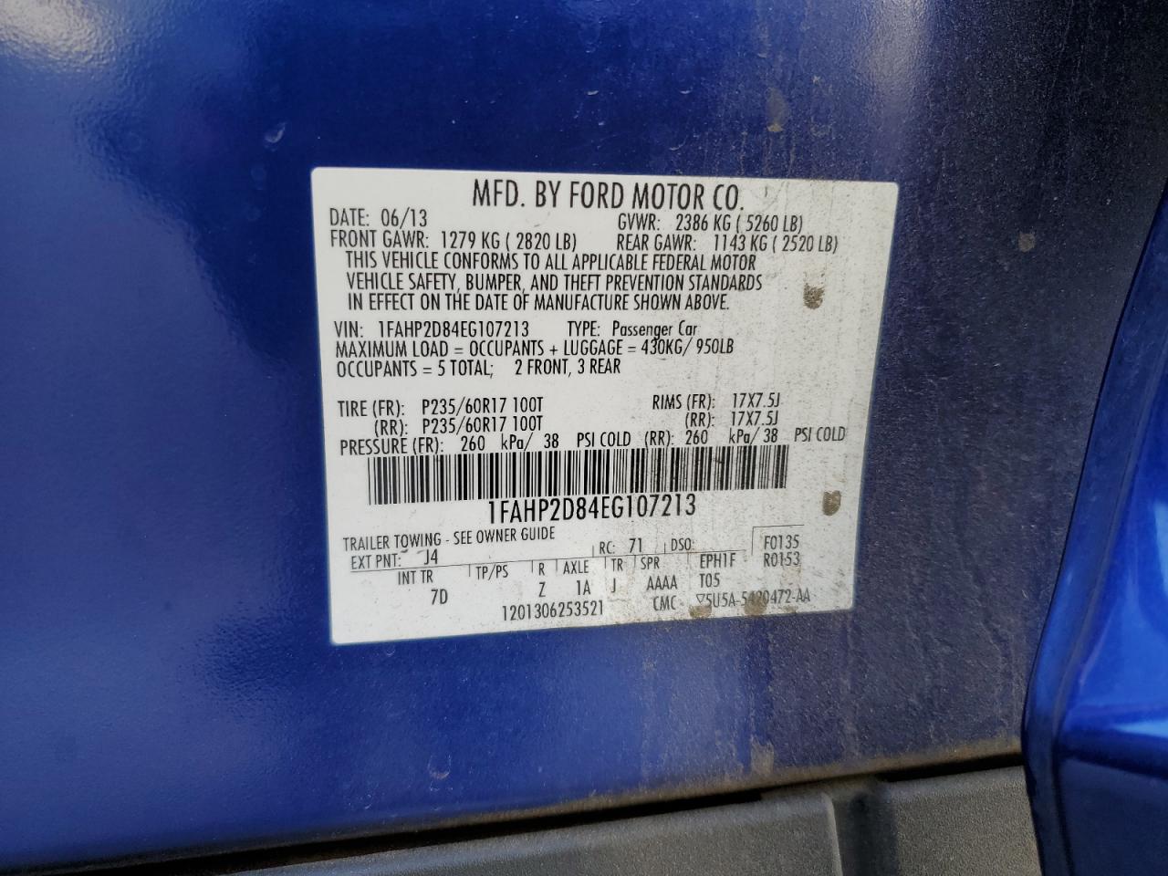 2014 Ford Taurus Se VIN: 1FAHP2D84EG107213 Lot: 90599655