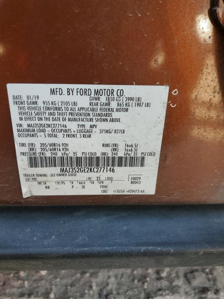 2019 Ford Ecosport Se VIN: MAJ3S2GE2KC277146 Lot: 84365305