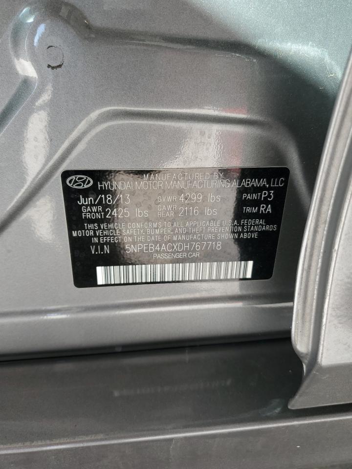 2013 Hyundai Sonata Gls VIN: 5NPEB4ACXDH767718 Lot: 85709885