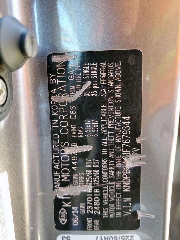 2015 Kia Sportage Lx VIN: KNDPB3AC1F7679344 Lot: 82448715