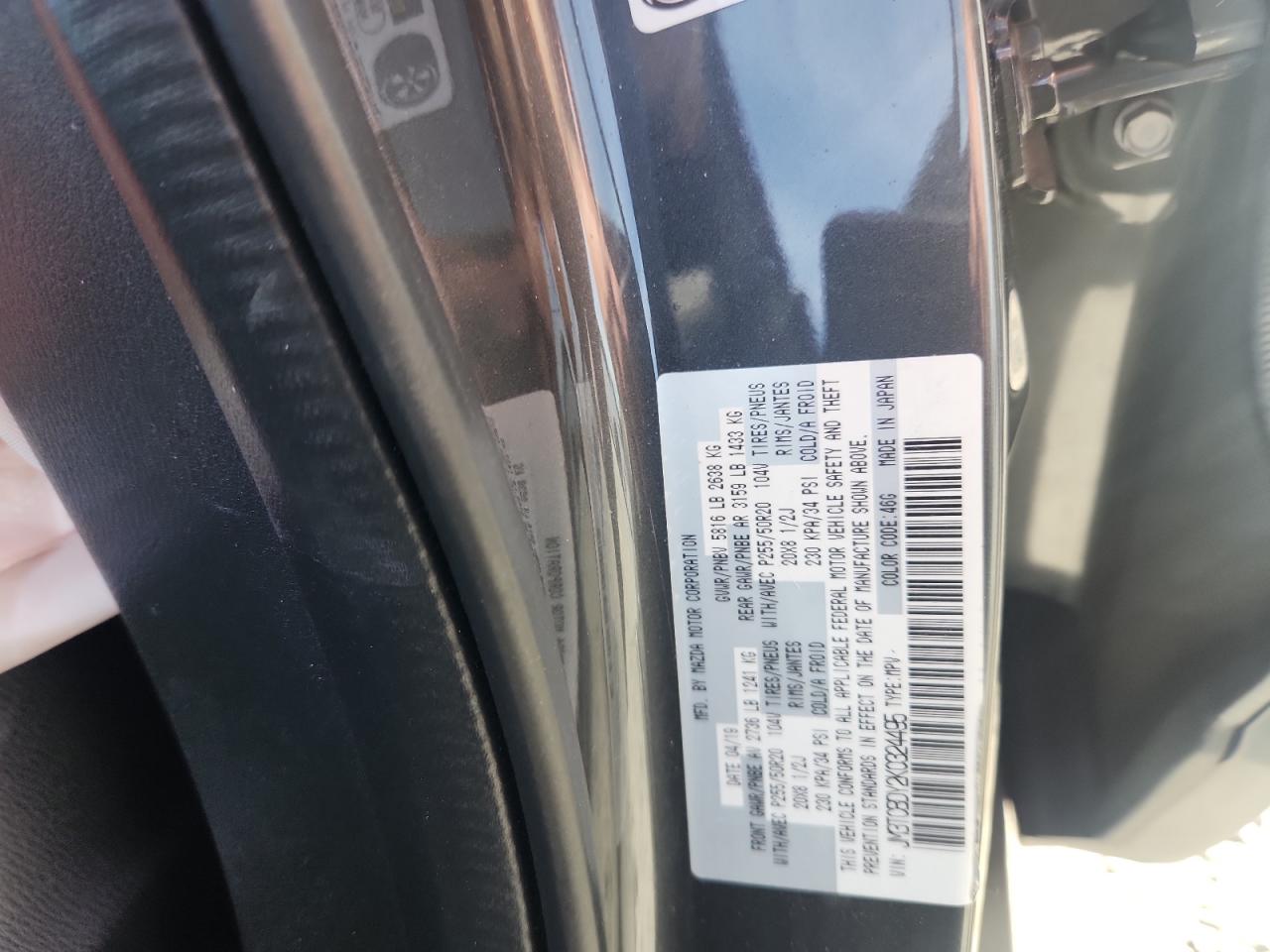 2019 Mazda Cx-9 Grand Touring VIN: JM3TCBDY2K0324495 Lot: 82742215