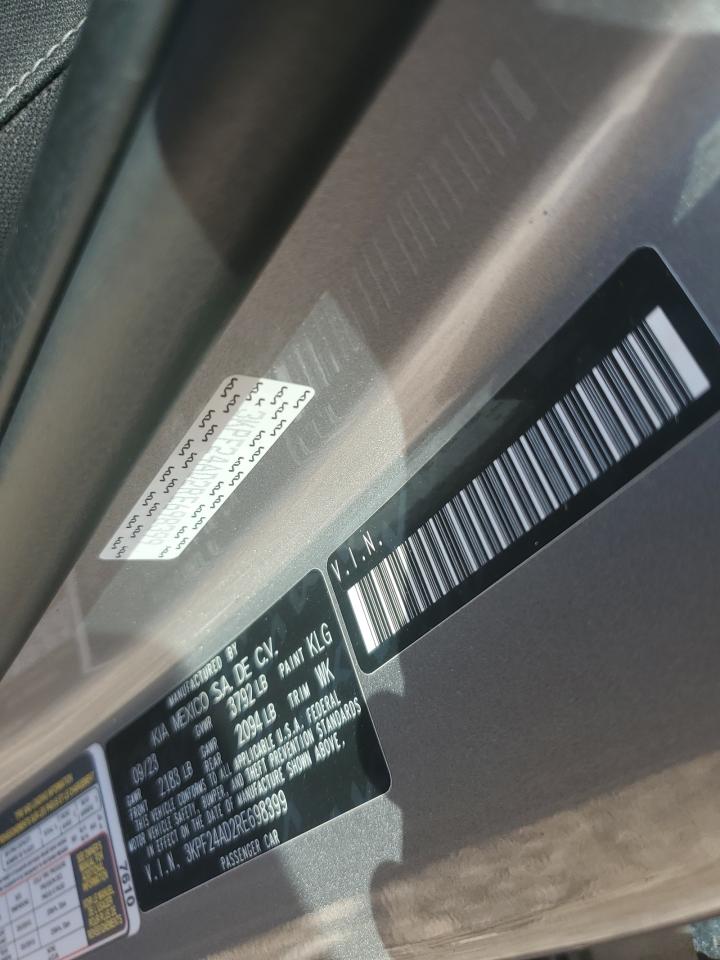 2024 Kia Forte Lx VIN: 3KPF24AD2RE698399 Lot: 89512895