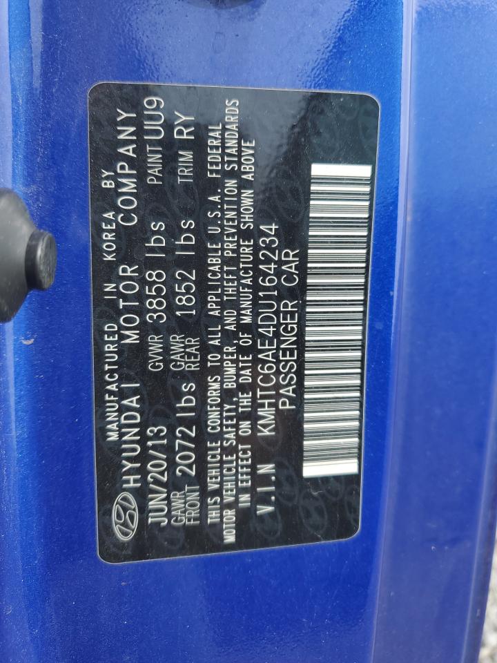 2013 Hyundai Veloster Turbo VIN: KMHTC6AE4DU164234 Lot: 86467275