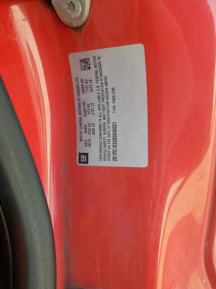 2013 Chevrolet Camaro Lt VIN: 2G1FC1E32D9240021 Lot: 82394085