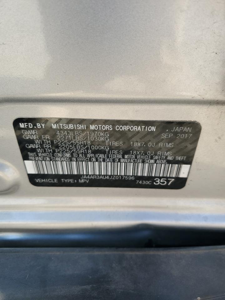 2018 Mitsubishi Outlander Sport Es VIN: JA4AR3AU4JZ017596 Lot: 85926555