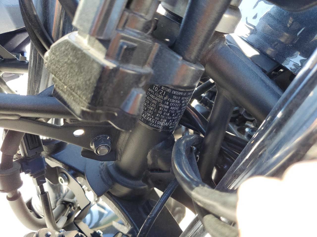 2022 Kawasaki Ex400 VIN: JKAEXKG19NDAF8726 Lot: 85115205