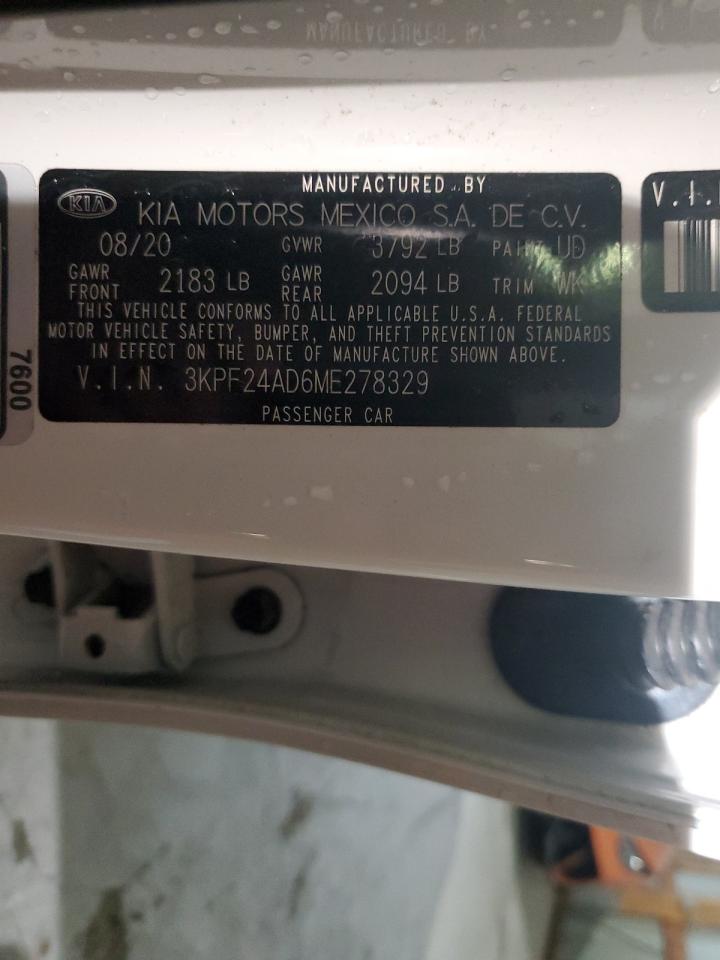 2021 Kia Forte Fe VIN: 3KPF24AD6ME278329 Lot: 85325335