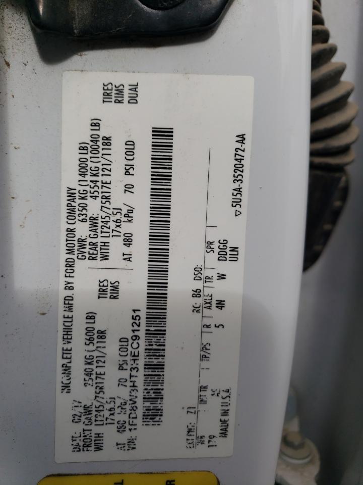 2017 Ford F350 Super Duty VIN: 1FD8W3HT3HEC91251 Lot: 81906865