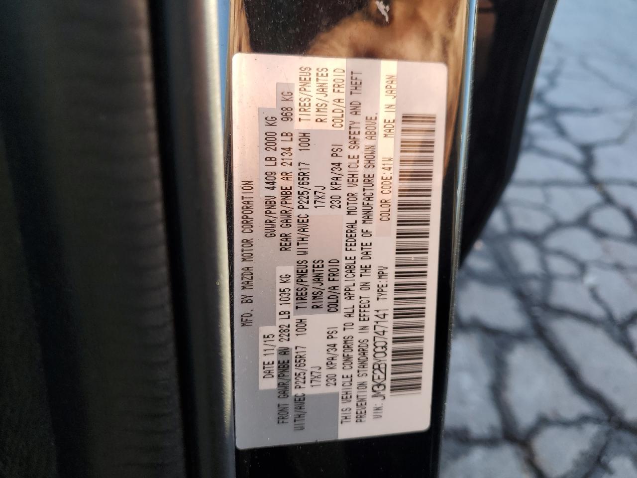 2016 Mazda Cx-5 Sport VIN: JM3KE2BY0G0747141 Lot: 89552855