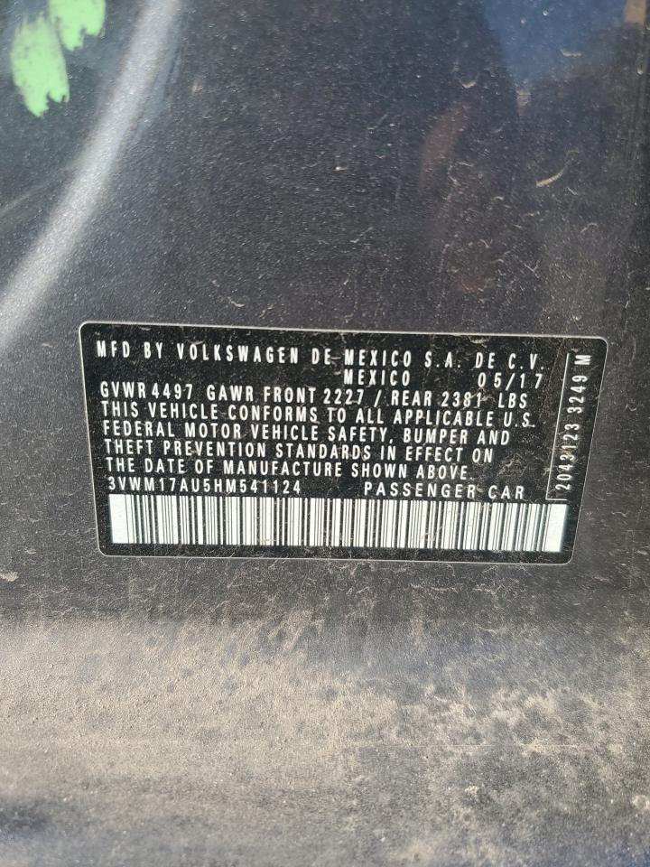 2017 Volkswagen Golf Alltrack S VIN: 3VWM17AU5HM541124 Lot: 84955535