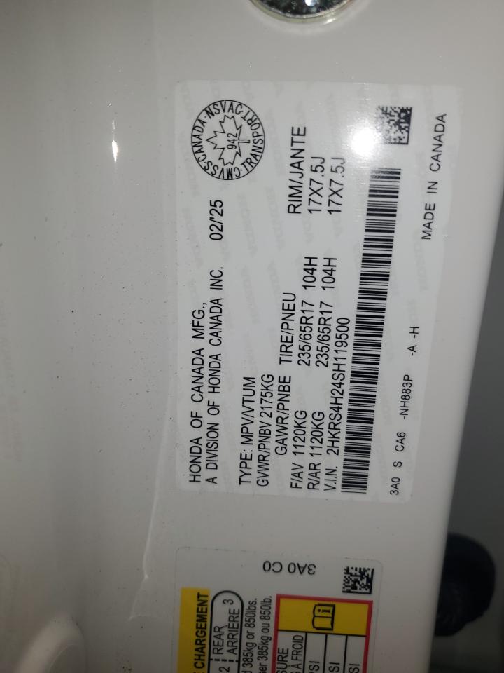 2025 Honda Cr-V Lx VIN: 2HKRS4H24SH119500 Lot: 89627615