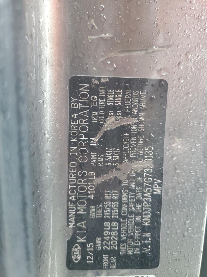 2016 Kia Soul + VIN: KNDJP3A57G7323135 Lot: 85746235