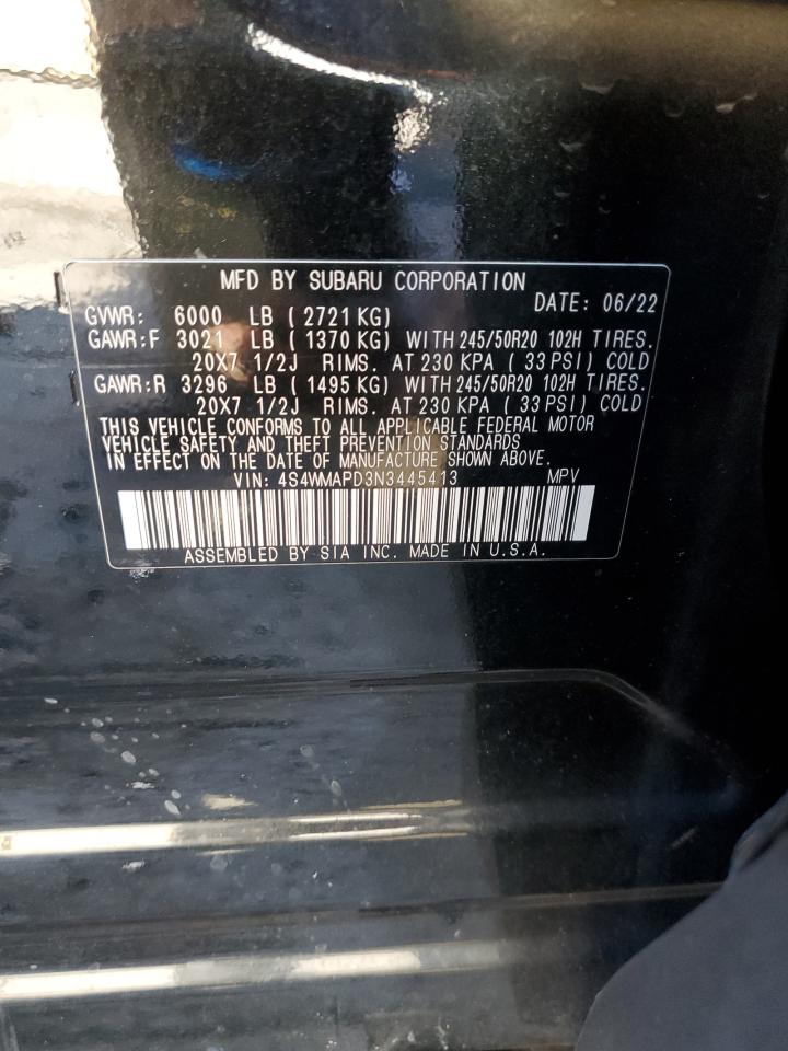 2022 Subaru Ascent Limited VIN: 4S4WMAPD3N3445413 Lot: 85785335