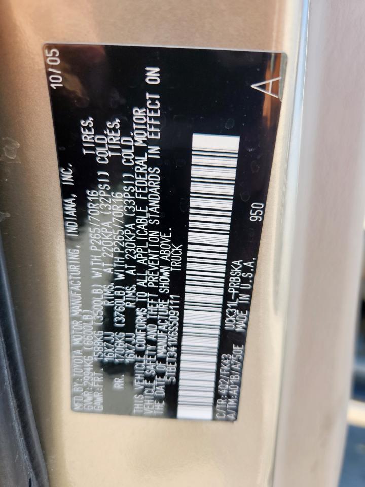 2006 Toyota Tundra Double Cab Sr5 VIN: 5TBET341X6S509111 Lot: 82418195