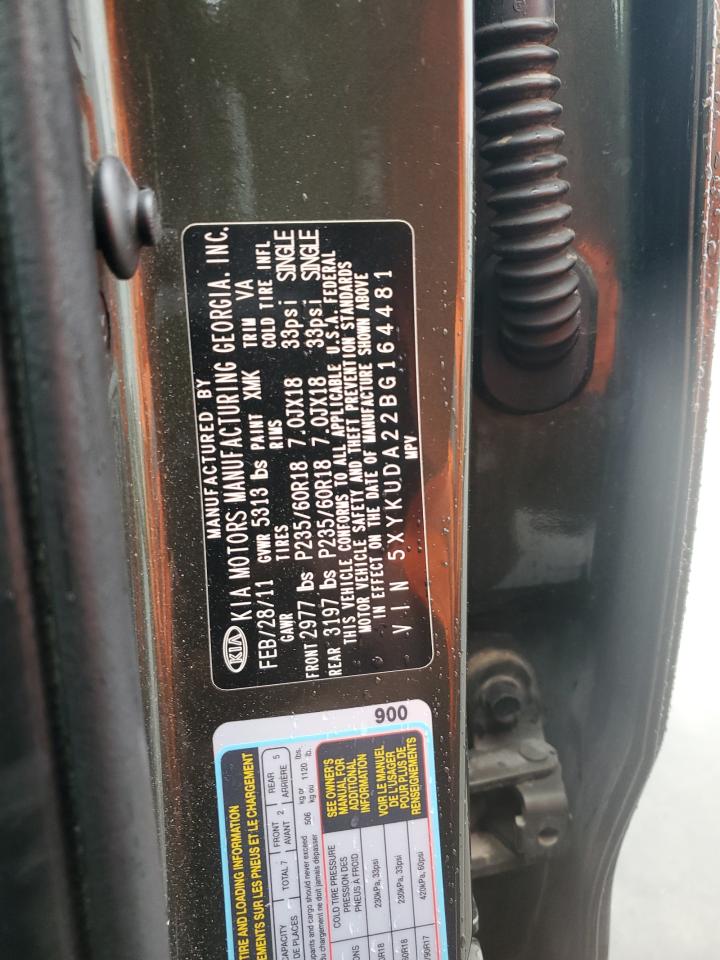 2011 Kia Sorento Ex VIN: 5XYKUDA22BG164481 Lot: 84825695