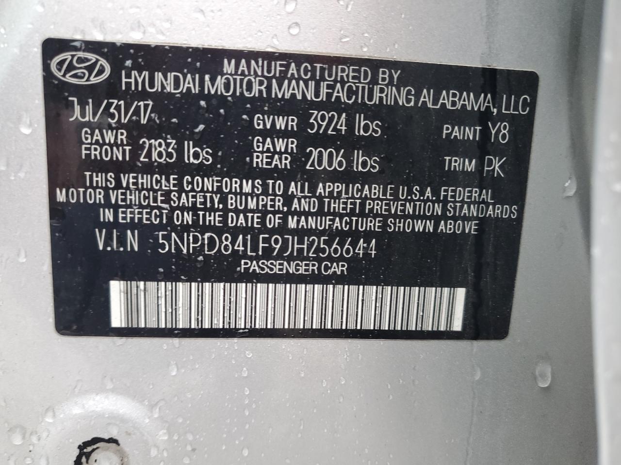 2018 Hyundai Elantra Sel VIN: 5NPD84LF9JH256644 Lot: 90876865