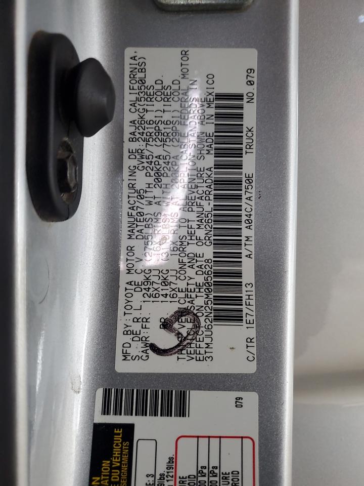 2005 Toyota Tacoma Double Cab Prerunner VIN: 3TMJU62N25M005628 Lot: 86452945