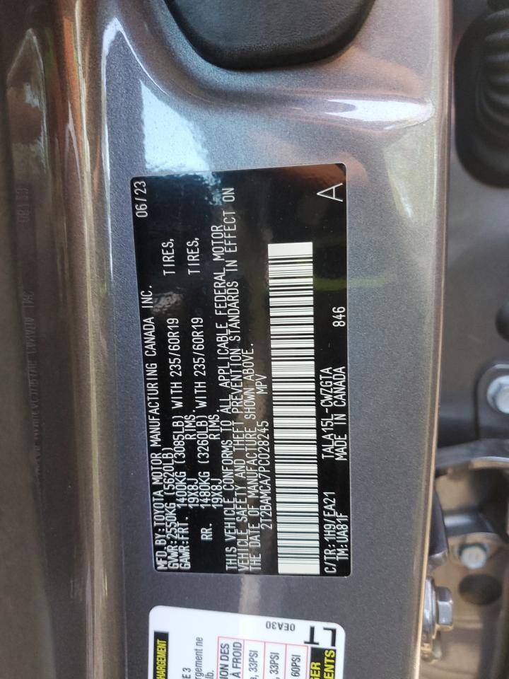 2023 Lexus Rx 350 Base VIN: 2T2BAMCA7PC028245 Lot: 70911675