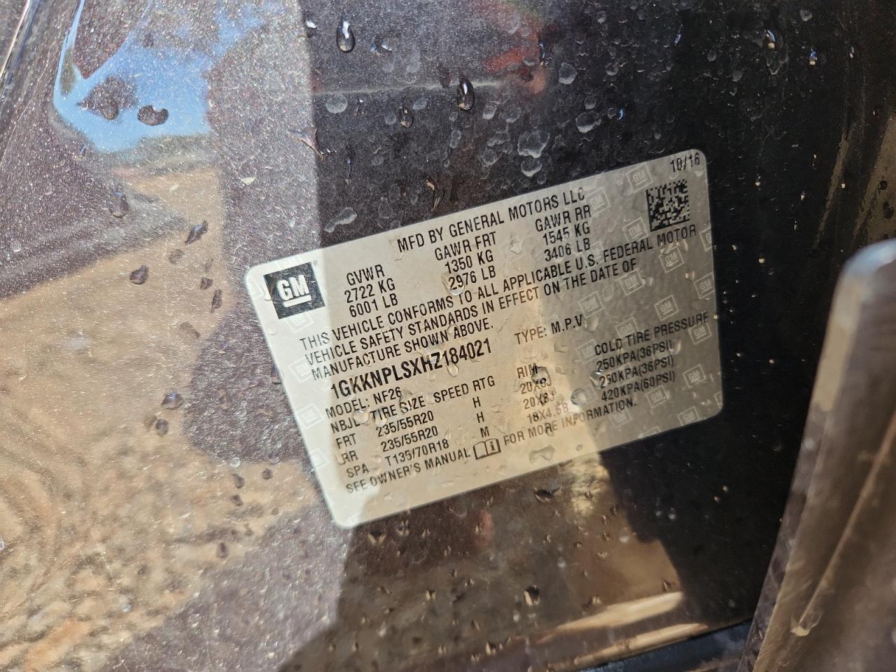 2017 GMC Acadia Denali VIN: 1GKKNPLSXHZ184021 Lot: 84479645