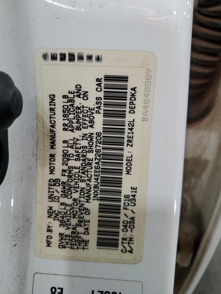 2010 Toyota Corolla Base VIN: 1NXBU4EE6AZ267206 Lot: 85719455