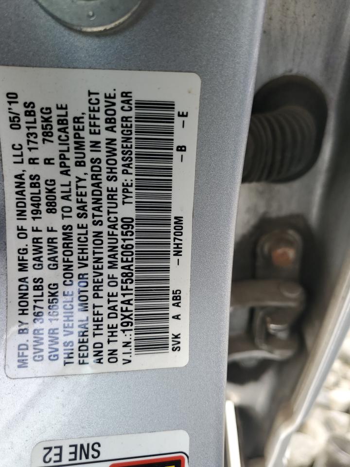 2010 Honda Civic Lx VIN: 19XFA1F58AE061590 Lot: 86232675
