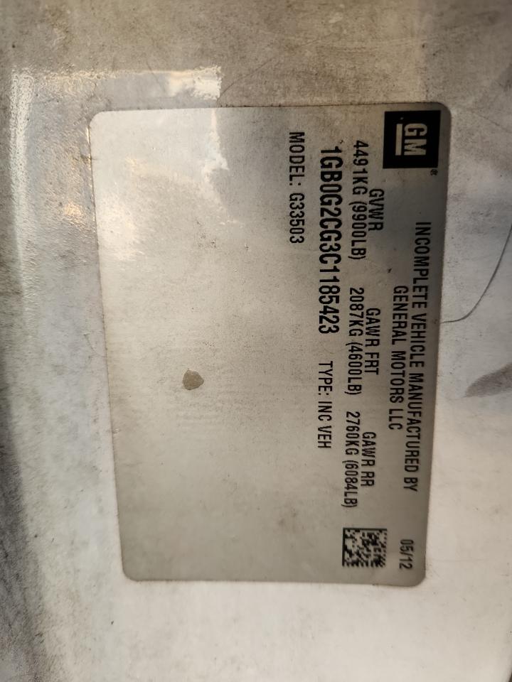 2012 Chevrolet Express G3500 VIN: 1GB0G2CG3C1185423 Lot: 85501585