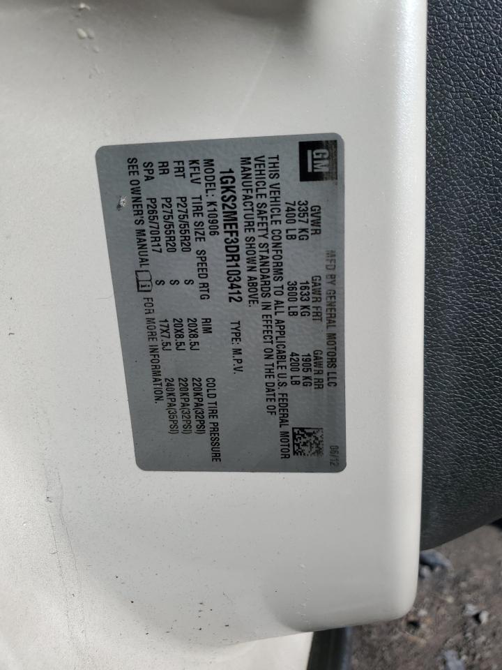 2013 GMC Yukon Xl Denali VIN: 1GKS2MEF3DR103412 Lot: 82612405