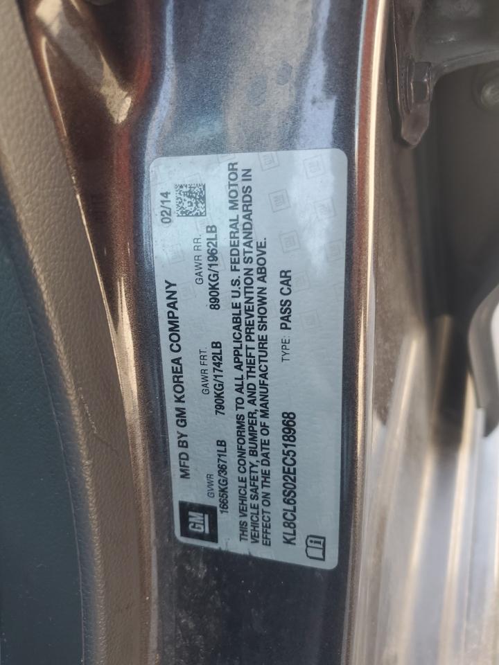 2014 Chevrolet Spark Ev 2Lt VIN: KL8CL6S02EC518968 Lot: 84450785