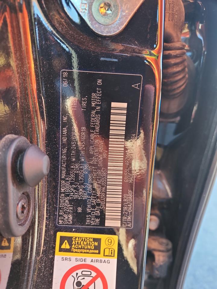 2018 Toyota Highlander Se VIN: 5TDJZRFH4JS553857 Lot: 89816675