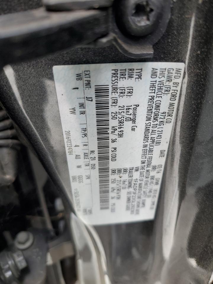 2016 Ford Focus Se VIN: 1FADP3F23GL292393 Lot: 85840675