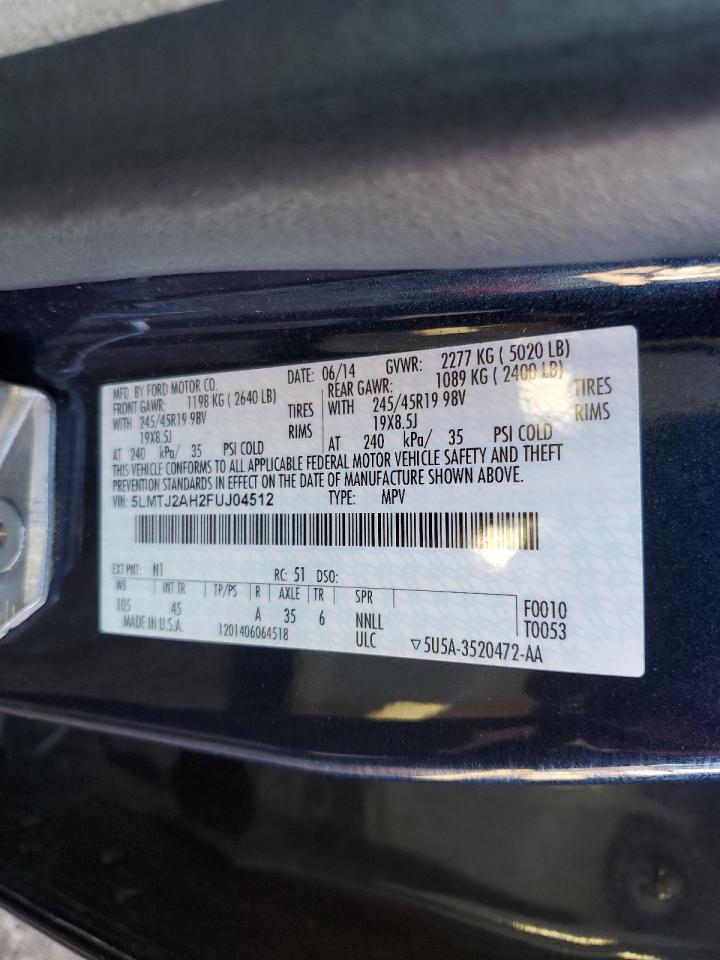 2015 Lincoln Mkc VIN: 5LMTJ2AH2FUJ04512 Lot: 86987115