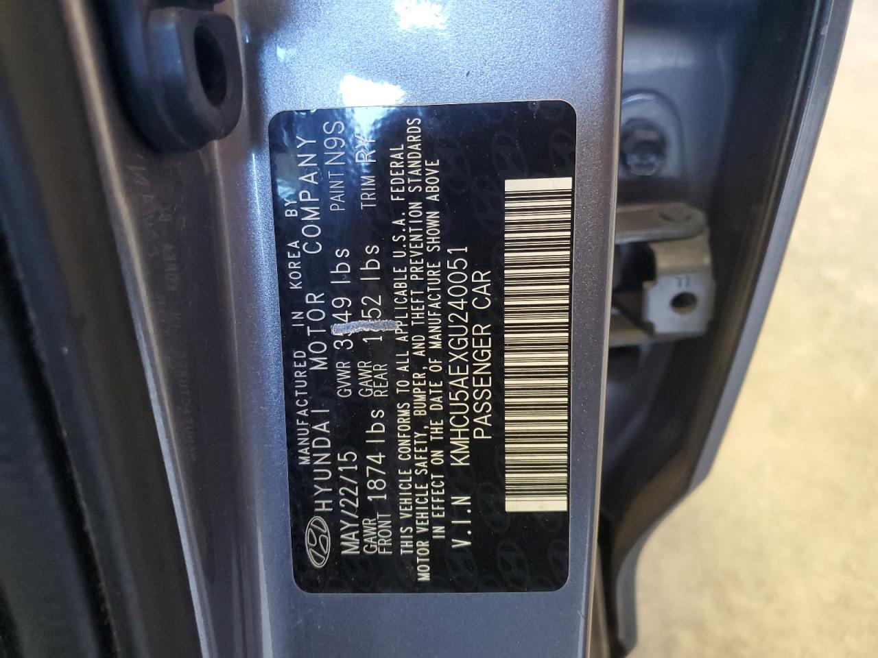 2016 Hyundai Accent Sport VIN: KMHCU5AEXGU240051 Lot: 82529235