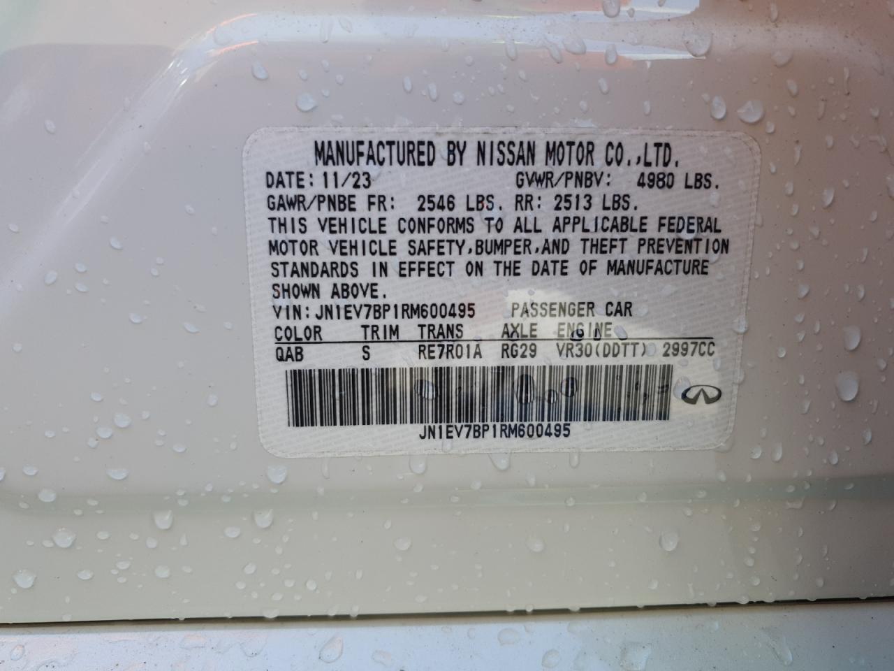 2024 Infiniti Q50 Luxe VIN: JN1EV7BP1RM600495 Lot: 87272195