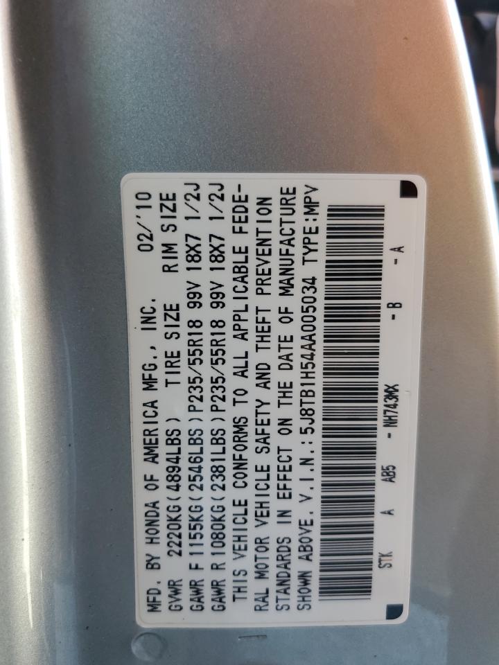 2010 Acura Rdx Technology VIN: 5J8TB1H54AA005034 Lot: 84654735