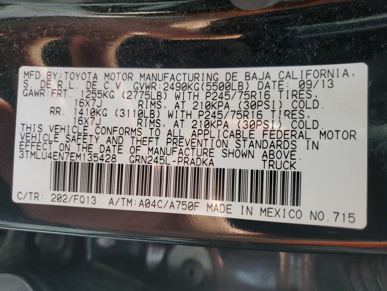 2014 Toyota Tacoma Double Cab VIN: 3TMLU4EN7EM135428 Lot: 85134295