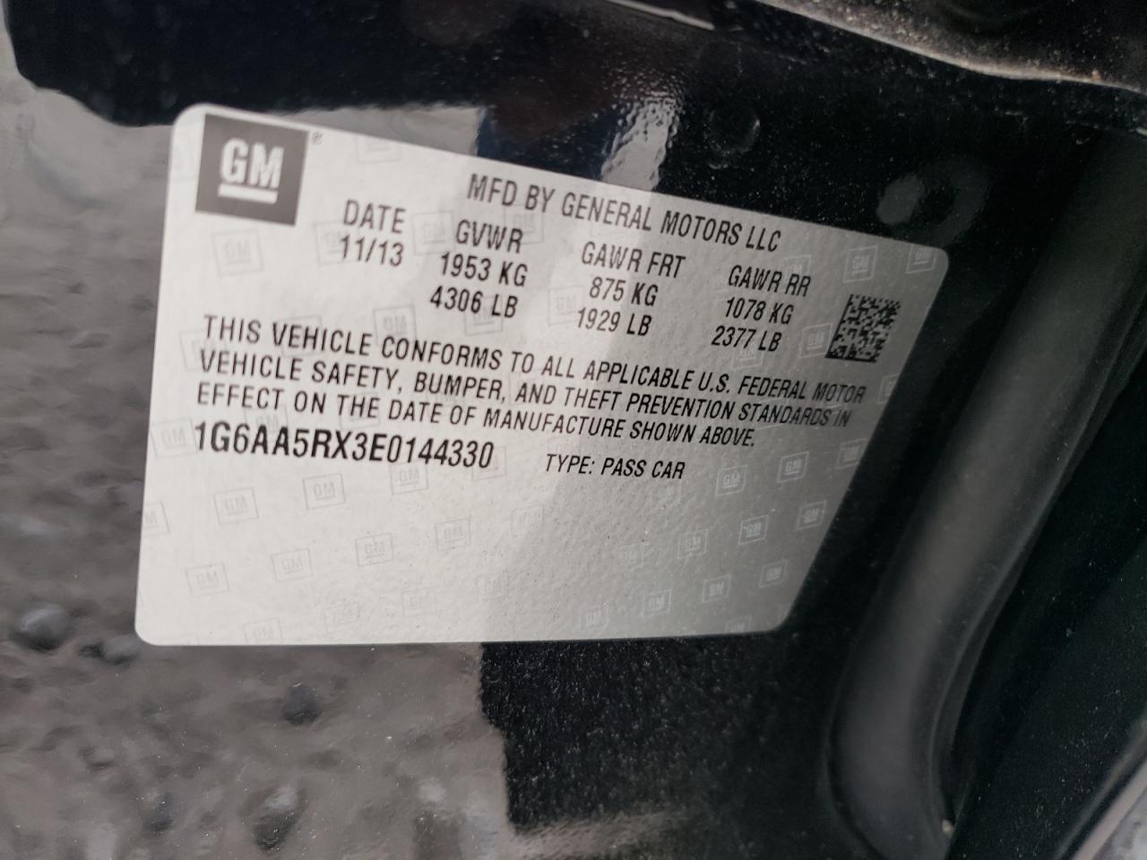 2014 Cadillac Ats VIN: 1G6AA5RX3E0144330 Lot: 82216725